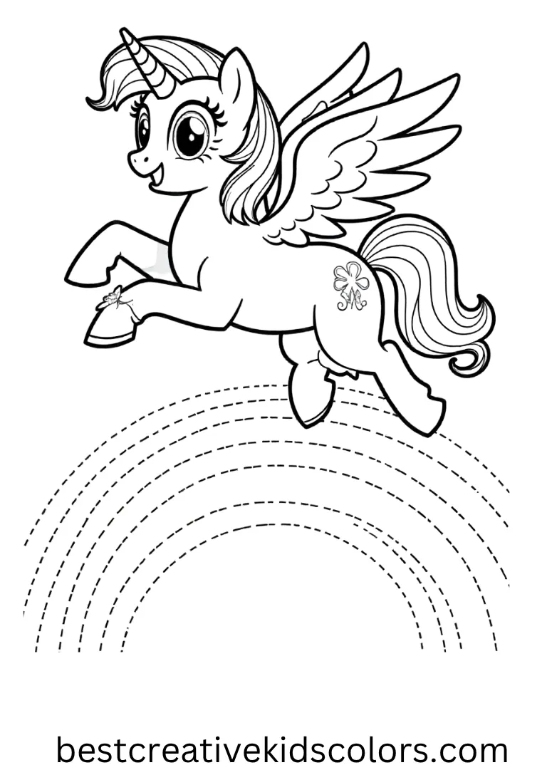 My Little Pony Rainbow Jump Coloring Page