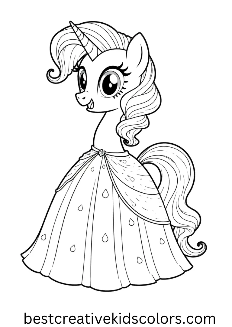 My Little Pony Rarity Dress Design Coloring Page