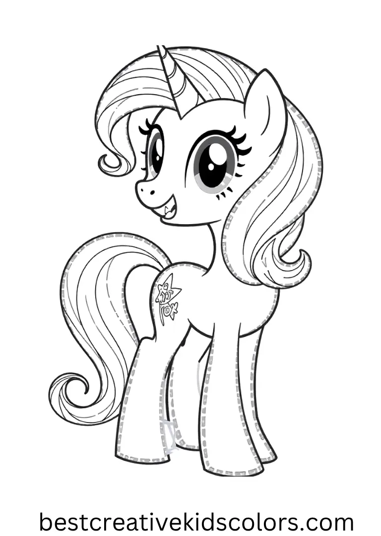 Rarity poses with diamonds and stylish swirls ready to sparkle!