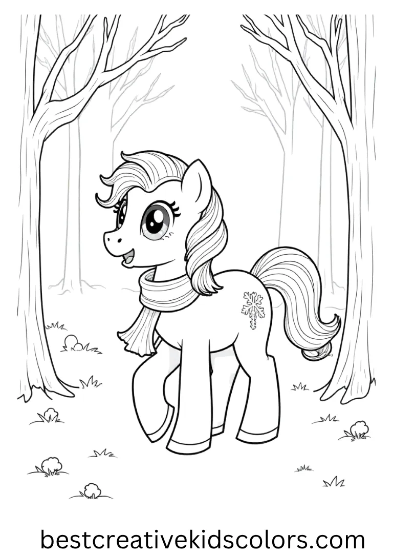 My Little Pony Snowy Forest Coloring Page