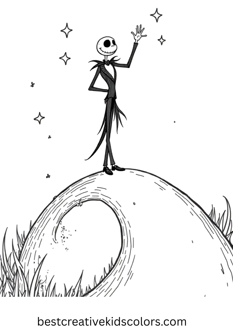 Nightmare before christmas coloring pages pdf Nightmare before christmas coloring pages pdf free shows Sally hopping lightly across a smooth hill for kids.