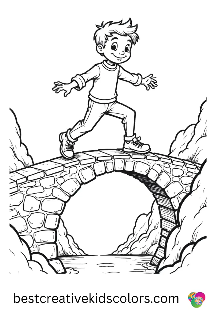 Nightmare before christmas coloring pages printable for adults Nightmare before christmas coloring pages printable for adults show Jack balancing over a twisted bridge.