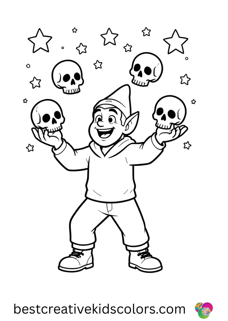 Nightmare before christmas printables for adults Nightmare before christmas printables for adults depict Jack juggling skulls under starlit skies.