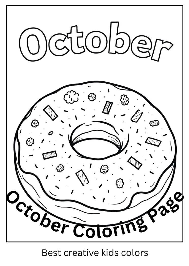 October Donut Coloring Page