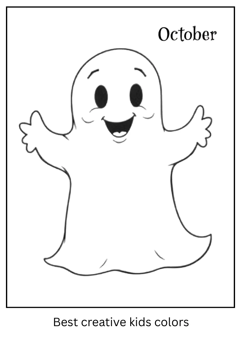 October Ghost Coloring Page