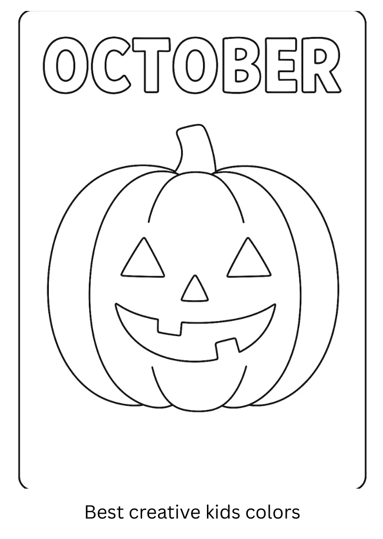 October Jack o Lantern Coloring Page