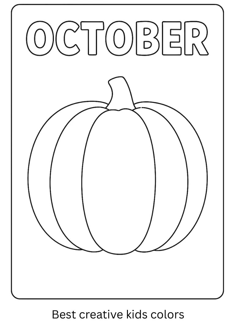 October Pumpkin Coloring Page