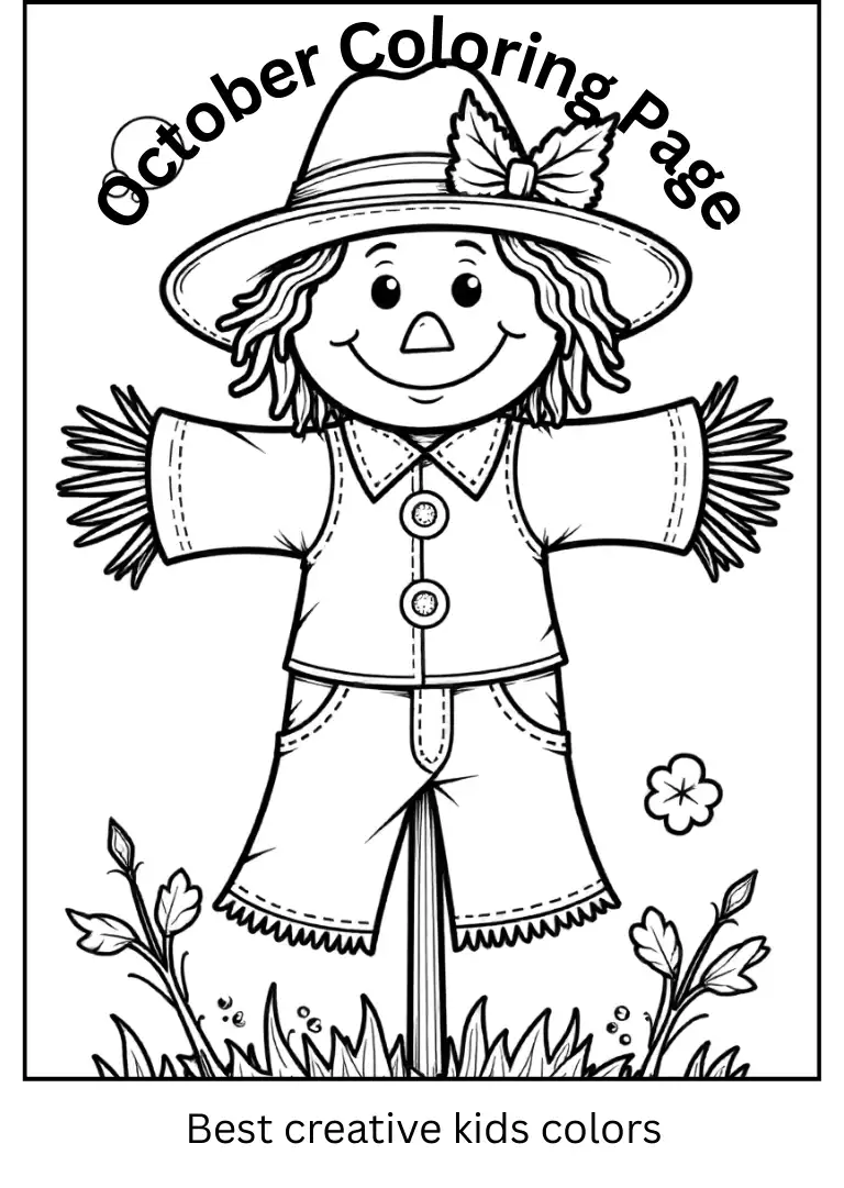 October Scarecrow Coloring Sheet