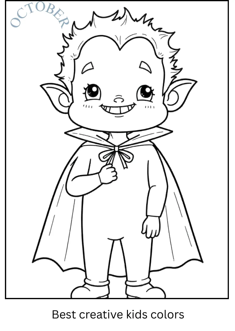 October Vampire Coloring Page
