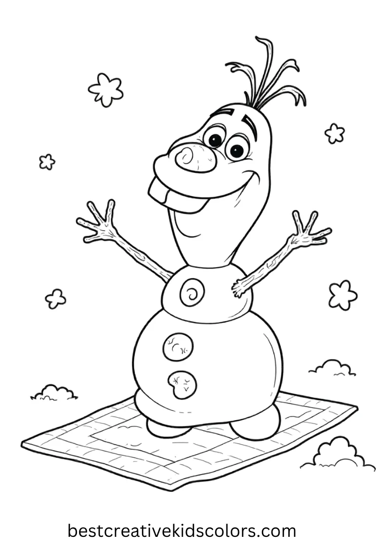 Magical Disney Coloring Pages – Print & Color for Kids 35 Olafs Snowy Picnic Disney Coloring Page