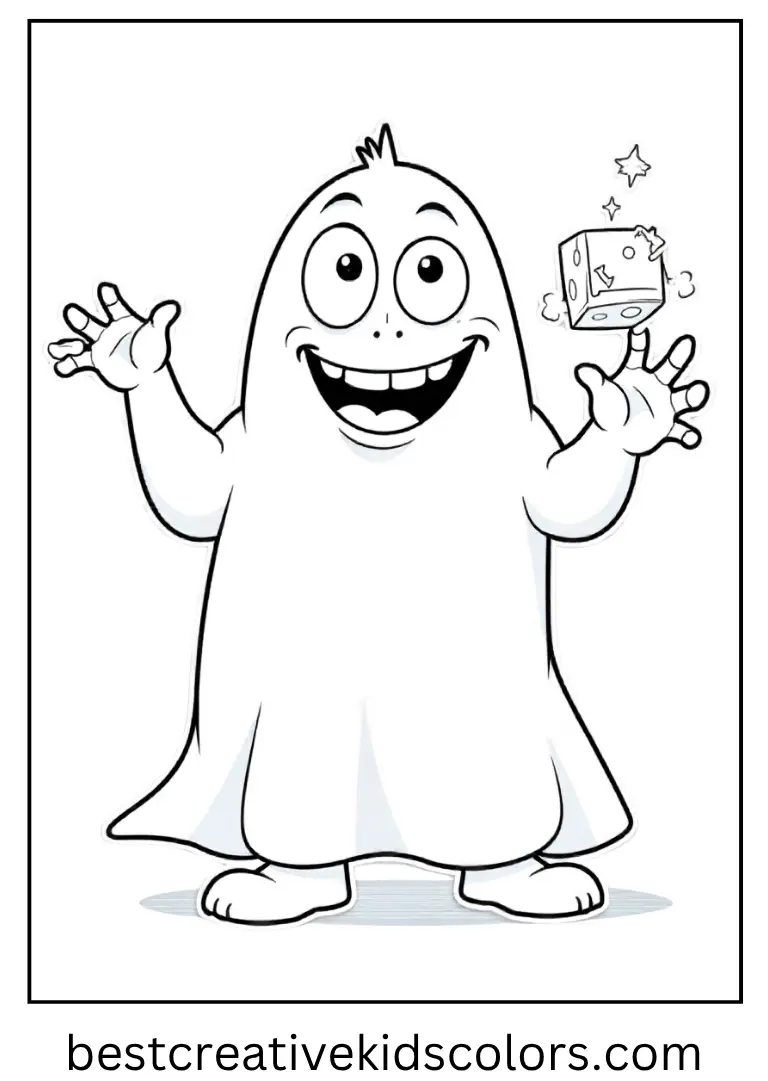 Oogie Boogie’s Dice Game Coloring Page Oogie shakes his dice with a big grin.