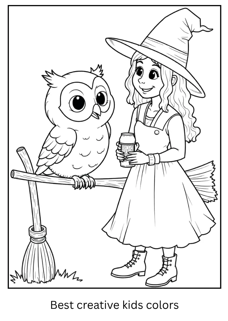 🧙‍♀️ Witches & Magic Halloween Coloring Pages