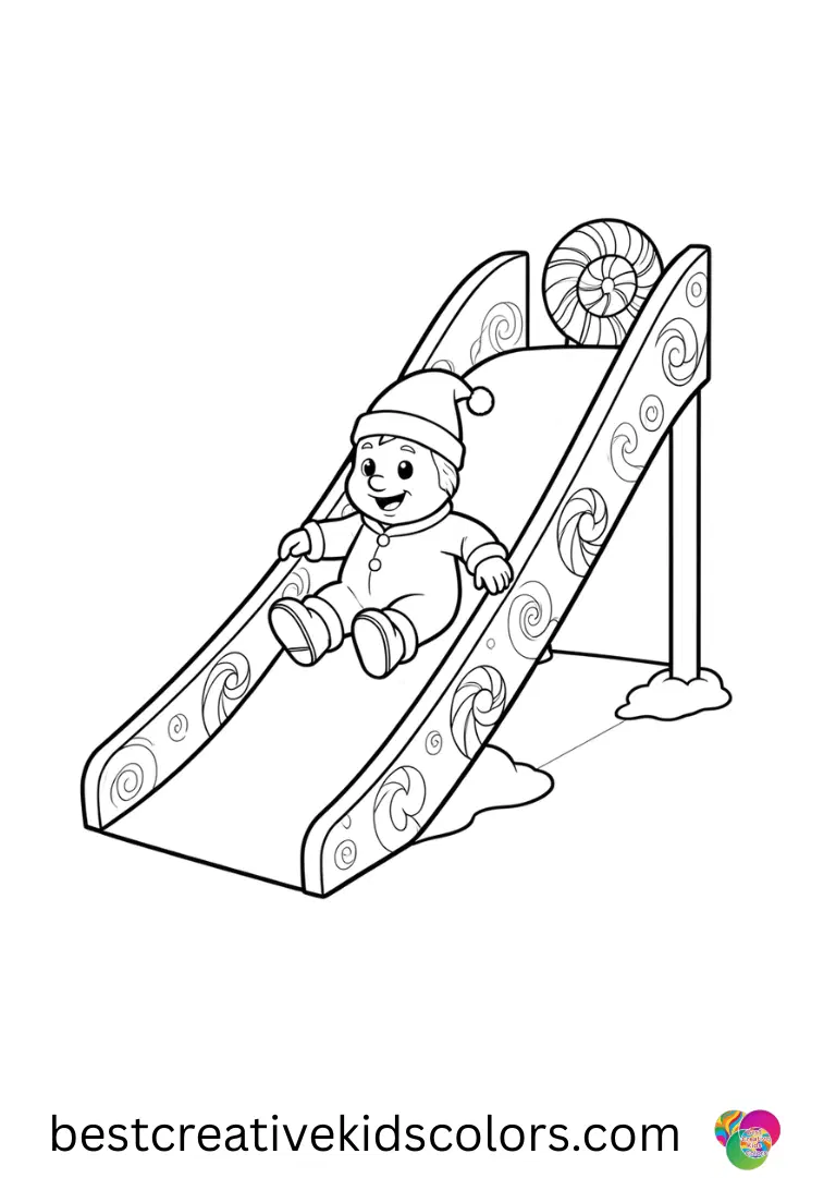 Patrick bob esponja para colorir shows Patrick sliding down a peppermint ice ramp with joy.