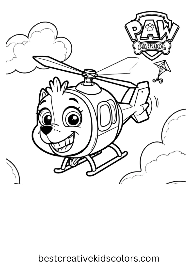 Paw Patrol Coloring Activity Skye Helicopter Mission