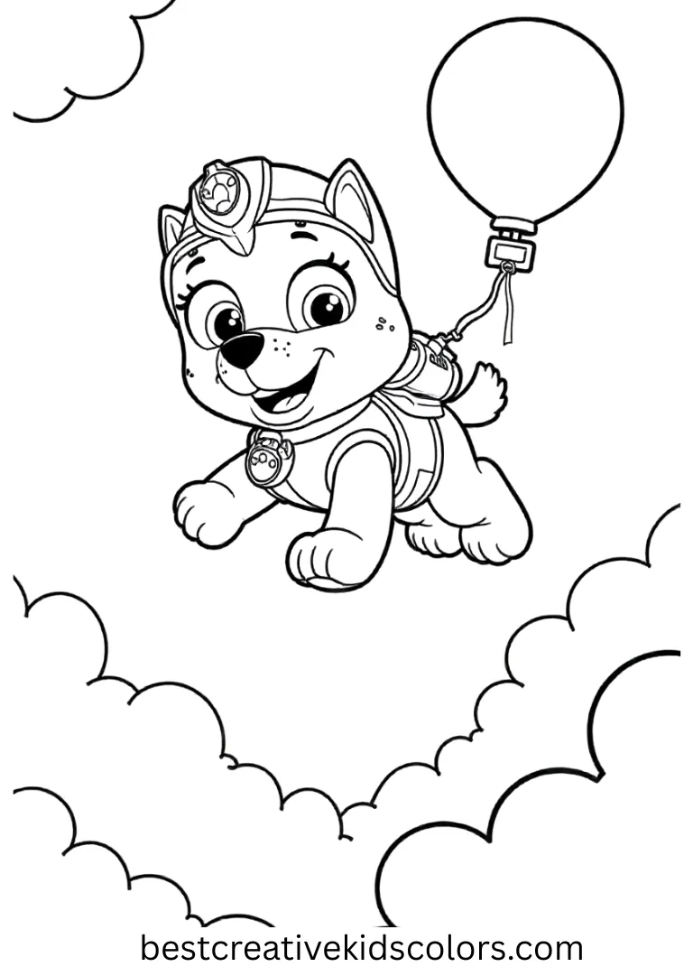 Paw Patrol Coloring Page Skye Cloud Adventure Rescue