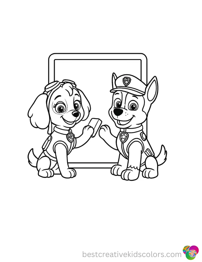 Paw patrol characters coloring pages