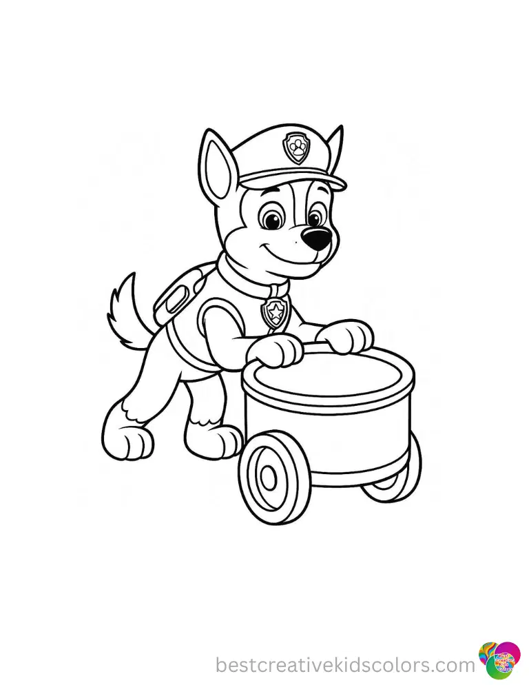 Paw patrol coloring page chase