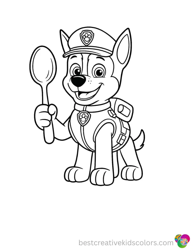 Paw patrol colouring pages chase