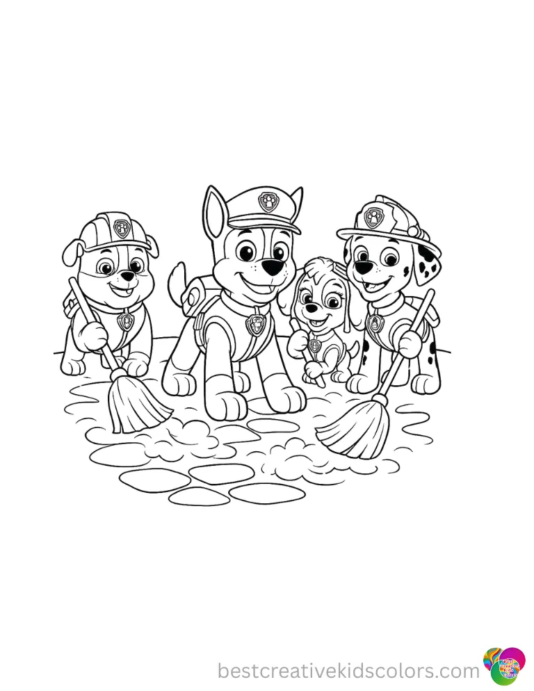 Look at paw patrol printable pdf to smoothly see the team sweeping a dusty stone path.