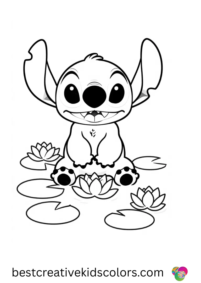 Stitch and Scrump float a paper boat together in Pictures of scrump from lilo and stitch.