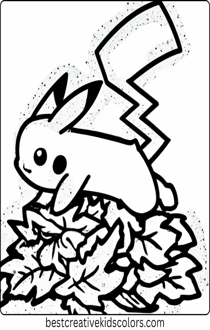 Pikachu Jumping Through Leaves