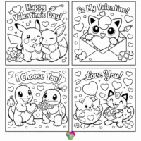 Pokémon Valentine’s Day Coloring Pages Collection