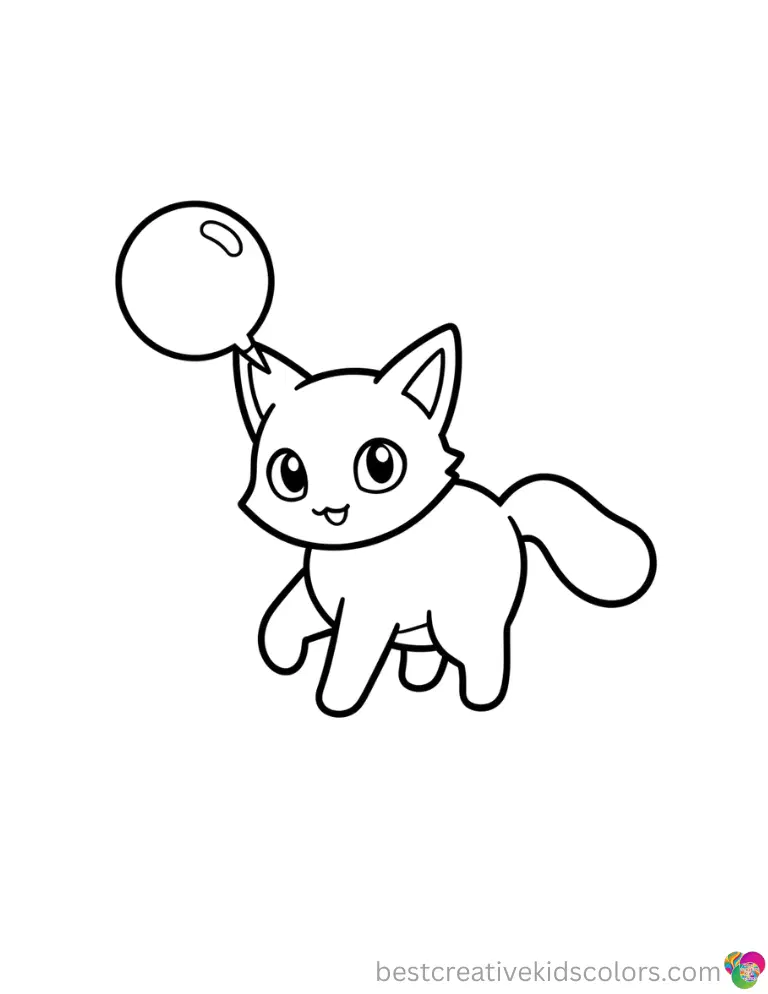Pokemon coloring pages to print for free shows a pink Mew playing with a floating bubble.
