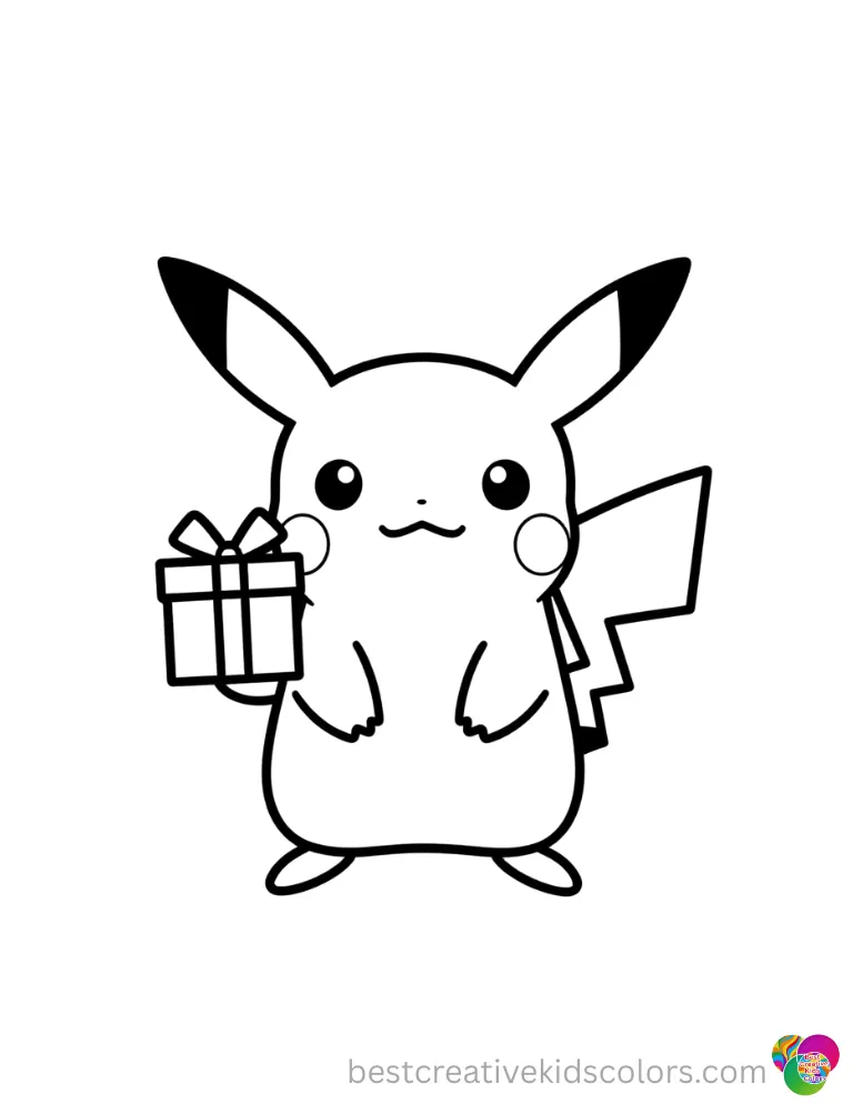A cute Pokemon inside Pokemon valentines coloring pages printable pdf free carries a box.