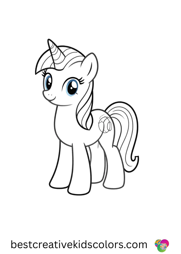 A curious pony traces spirals and circles in Pony pictures to print free.