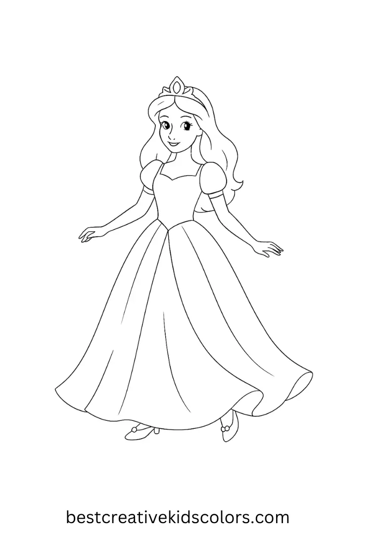 Mix and match colors on flowing gowns, tiaras, and sparkling shoes.