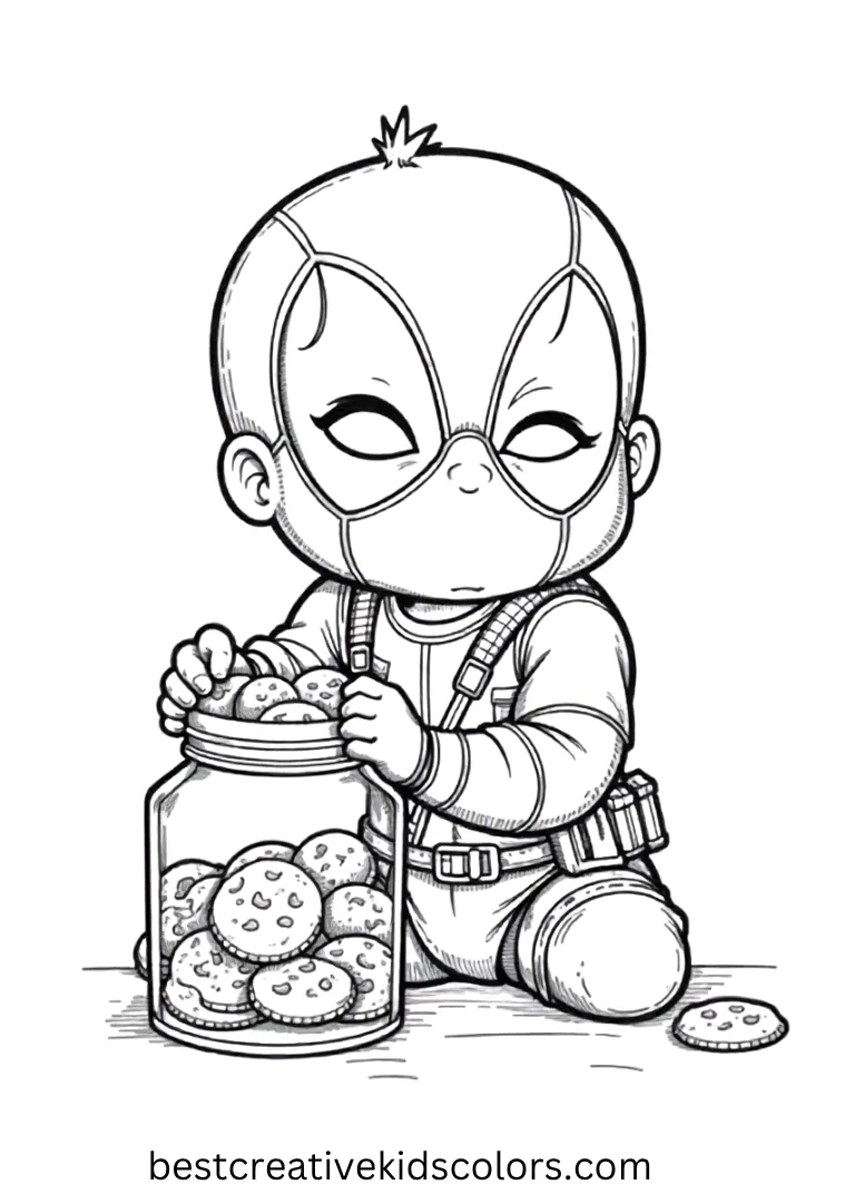 Printable Baby Deadpool Coloring Pages – Mischief Giggles