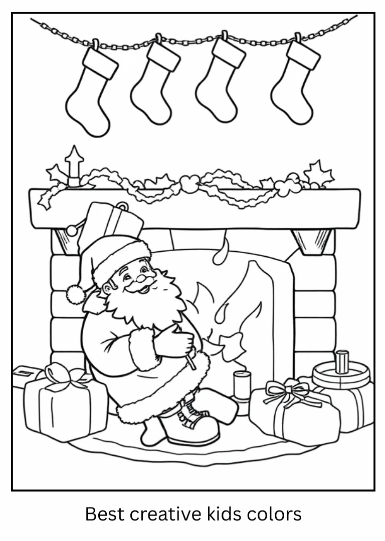 Printable Santa by the Fireplace Printable Santa by the Fireplace