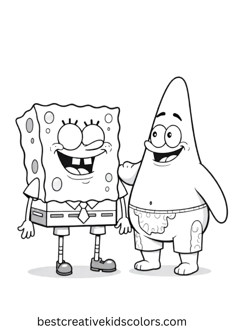 Printable spongebob and patrick coloring pages animals