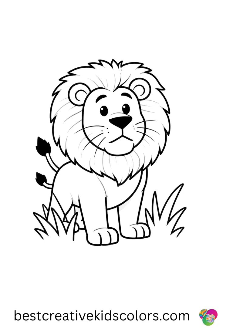 Realistic lion in the wild coloring page pdf free download Realistic lion in the wild coloring page pdf free download shows a lion pushing tall grass apart with its chest.