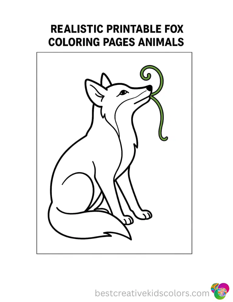 Realistic printable fox coloring pages animals