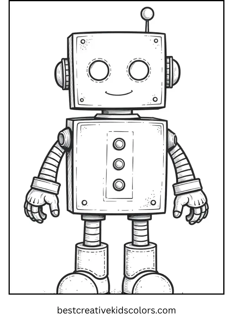 Robot Costume Halloween Coloring Page