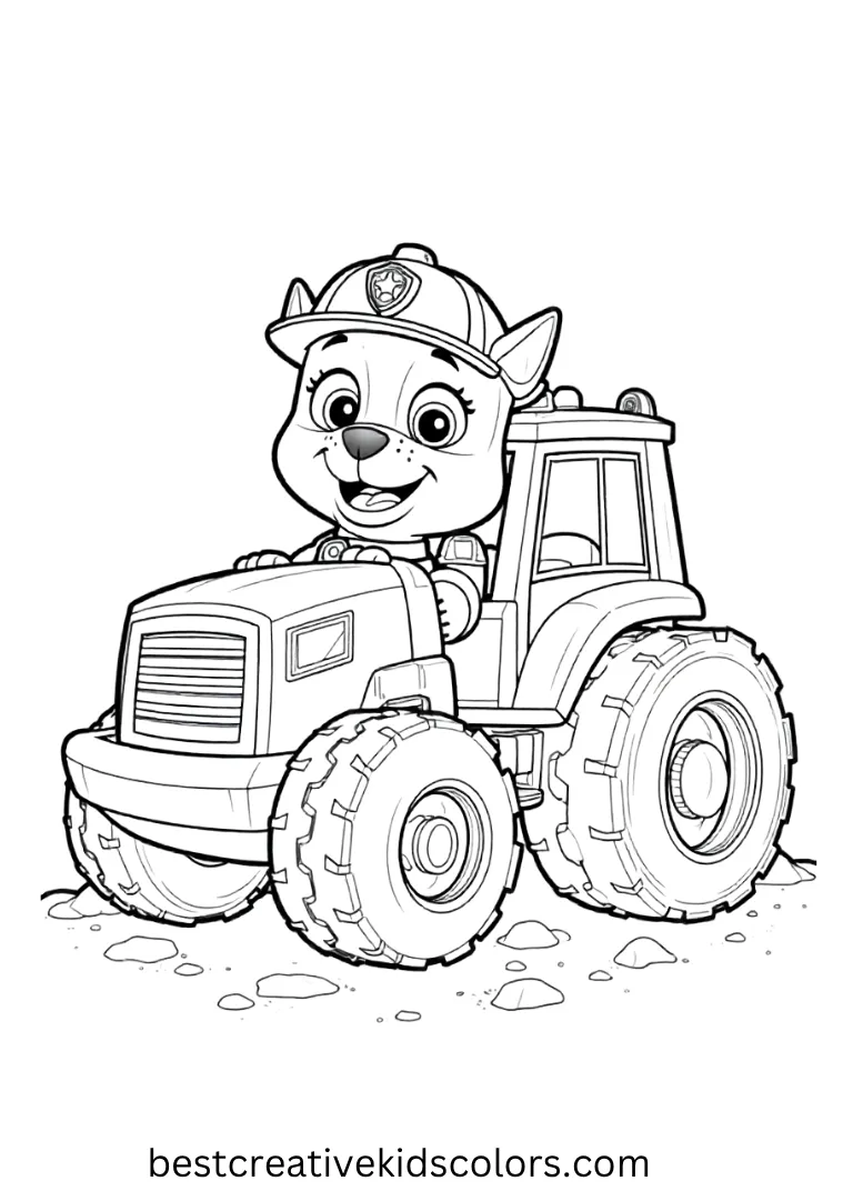 Rubble Construction Paw Patrol Printable Coloring Page Fun