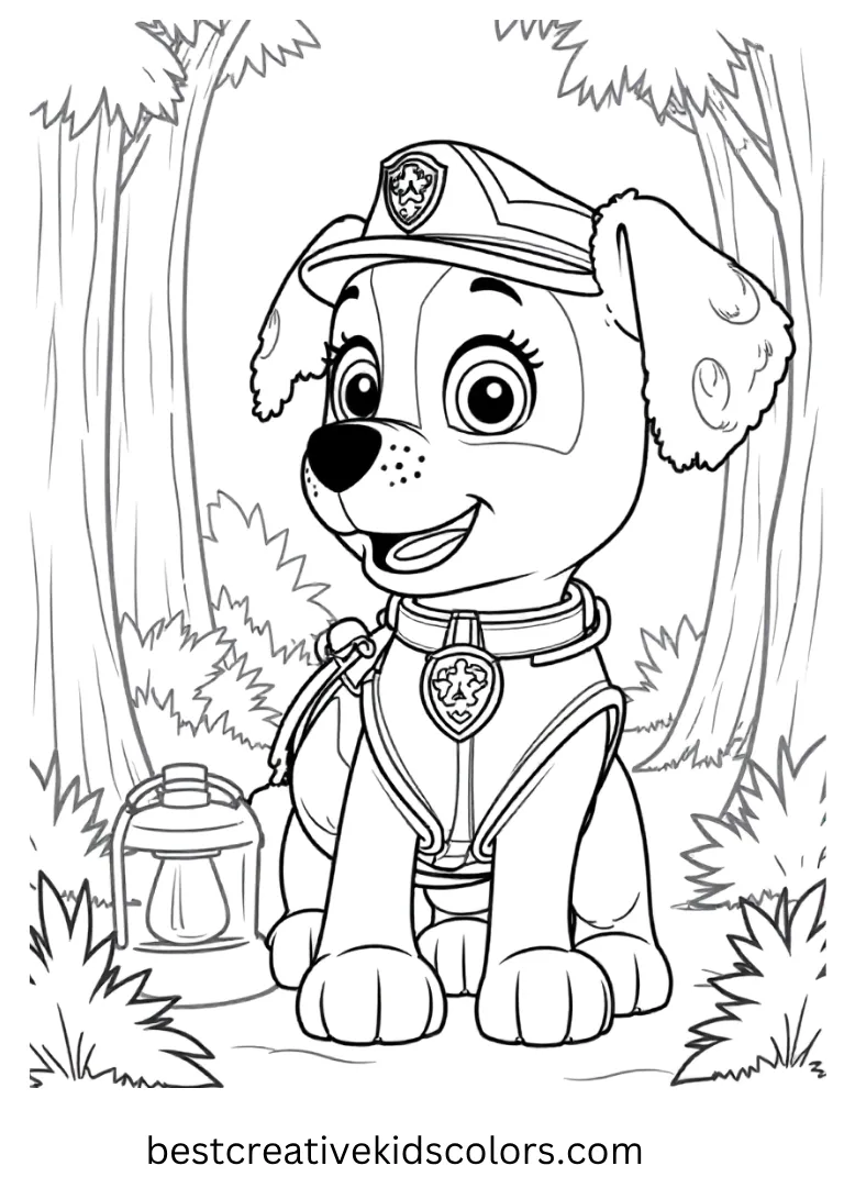 Free Paw Patrol Coloring Sheet shows helping open a lemonade stand. This free paw patrol coloring sheet is fun to color and enjoy as a free paw patrol coloring sheet!