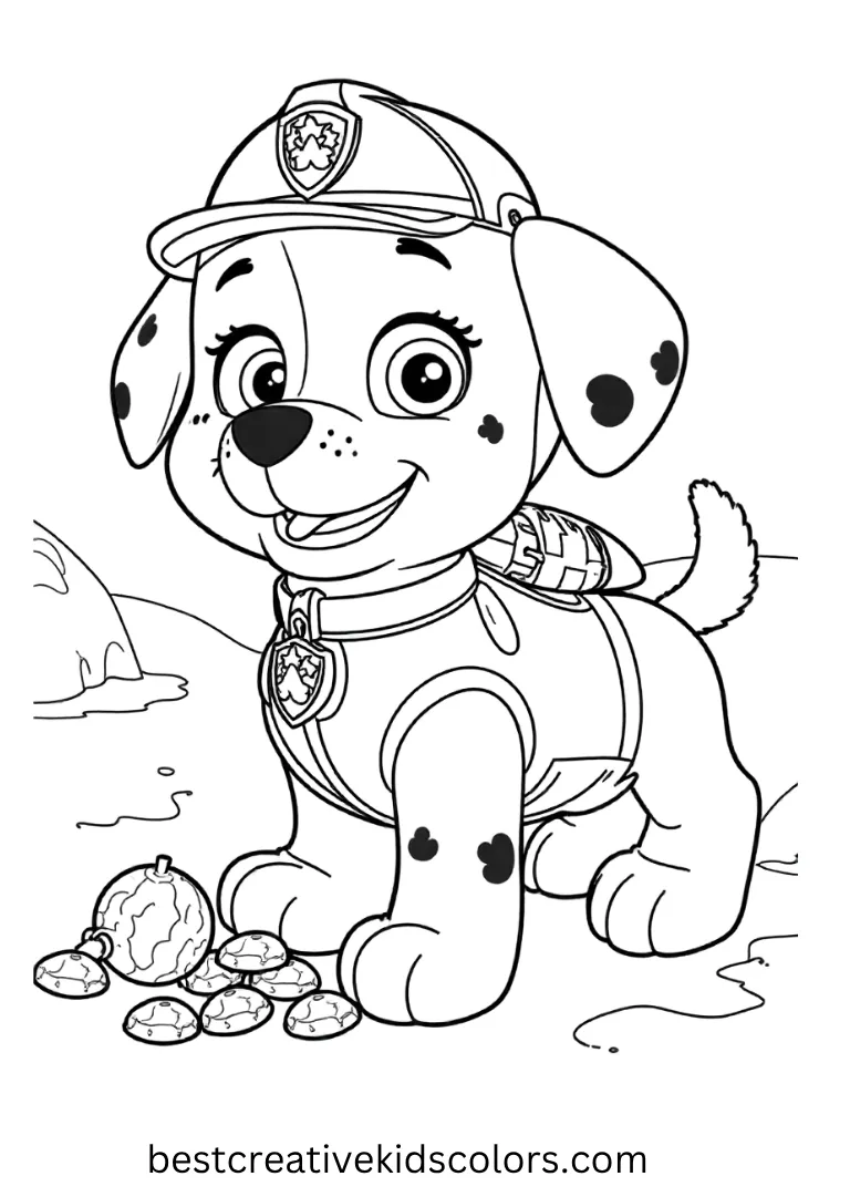 Rubble Fun Paw Patrol Coloring Picture