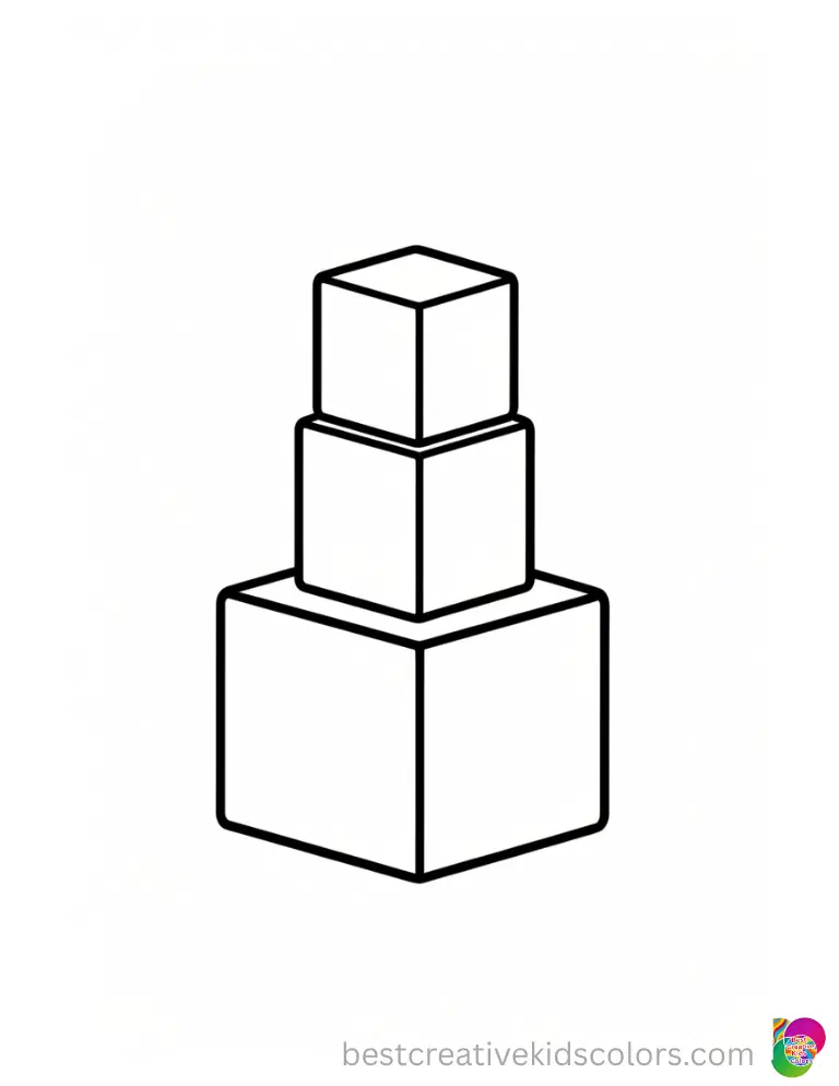 Look inside Sanrio printable coloring pages to see Sanrio characters stacking three blocks.