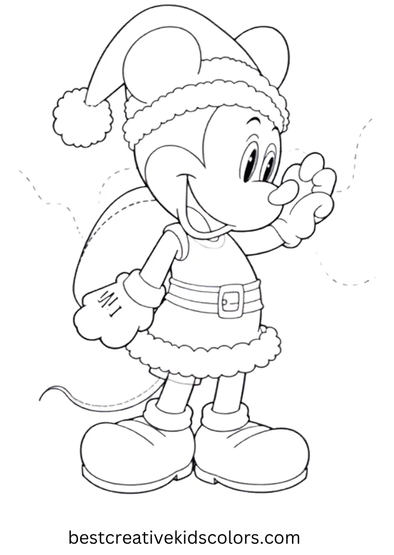 Magical Disney Coloring Pages – Print & Color for Kids 30 Santa Mickey Delivery Disney Coloring Page
