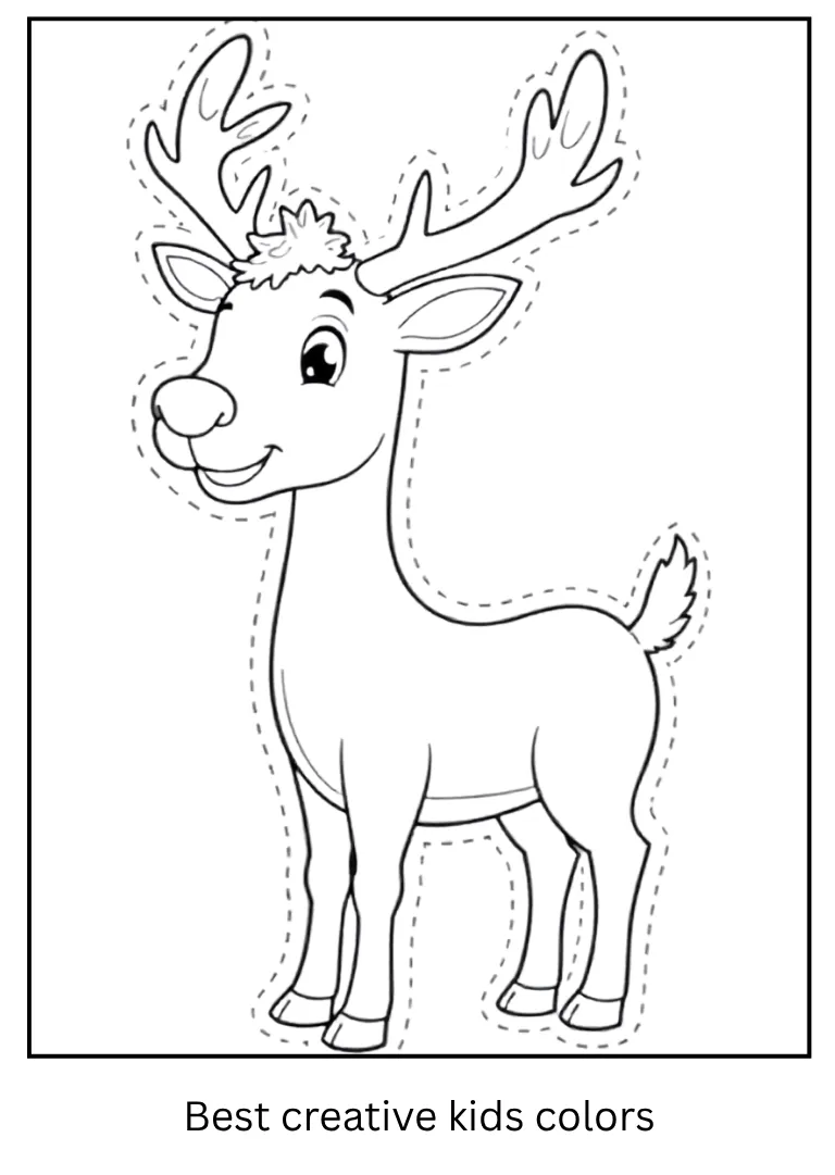 Santa’s Reindeer Coloring Outline Santa’s Reindeer Coloring Outline