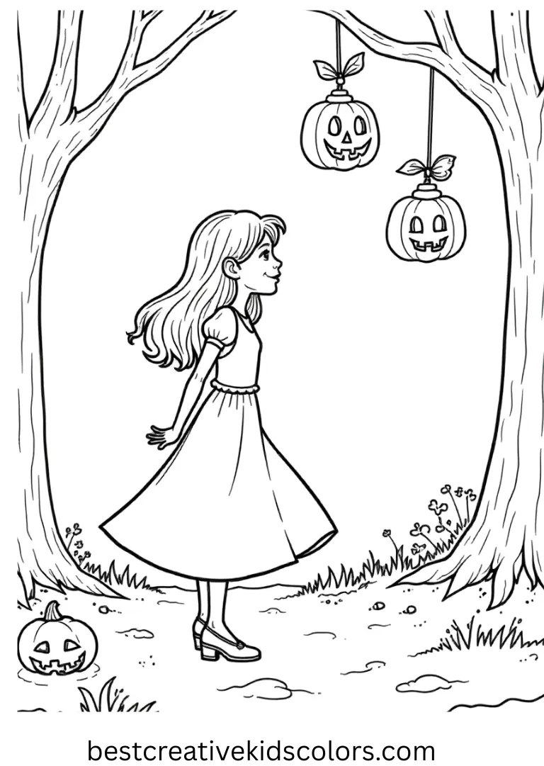 Scooby Doo Coloring Page for Halloween Daphne Hunts Floating Lanterns