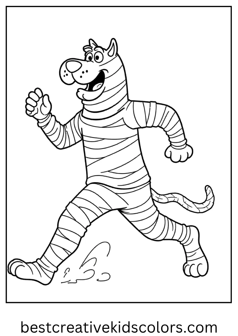 Scooby Doo Mummy Chase Coloring Page
