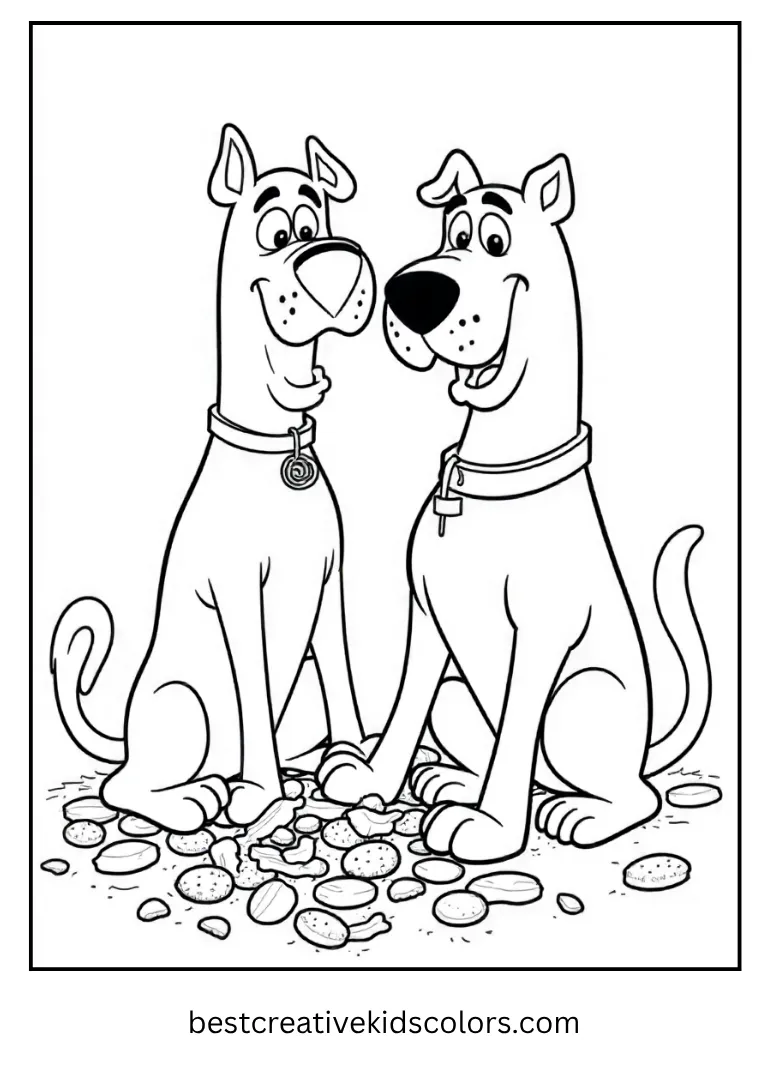 Scooby hugs a big pumpkin with a happy face.