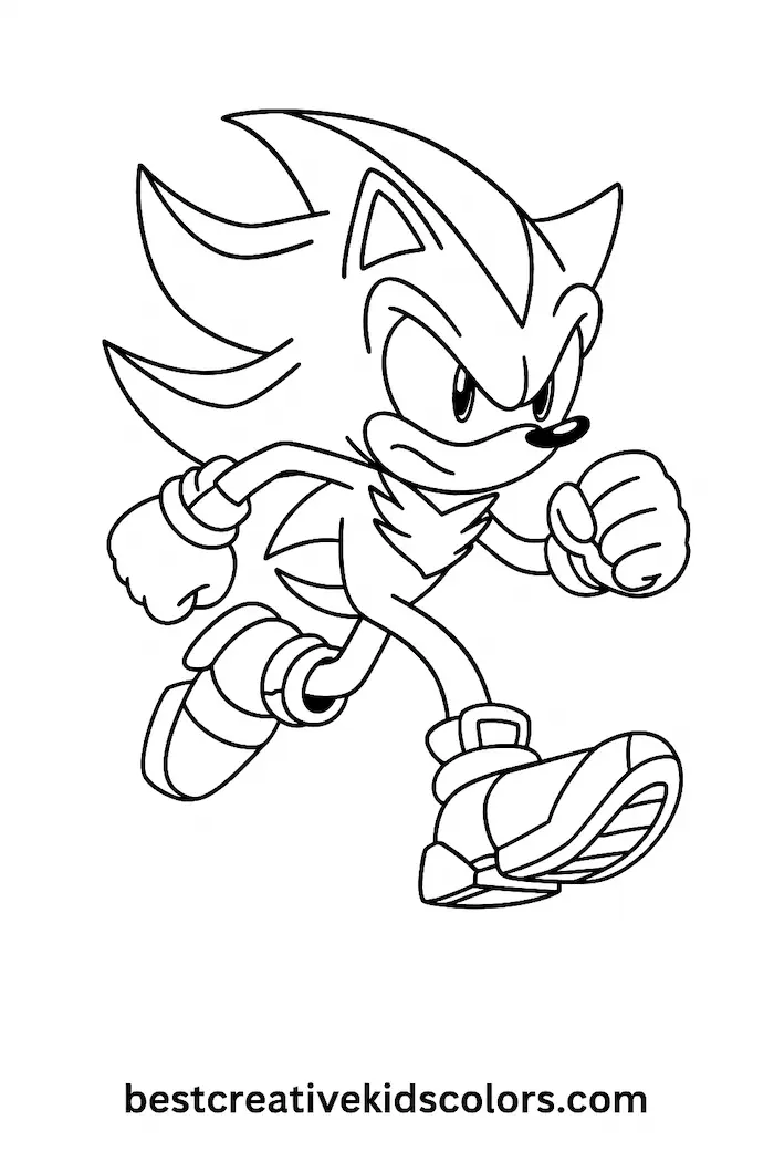 Shadow The Hedgehog Fun Coloring Pages for Kids