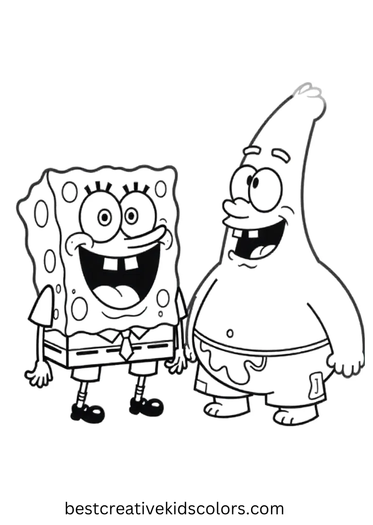 They make funny faces at each other, creating laughs in this cute, simple coloring page.