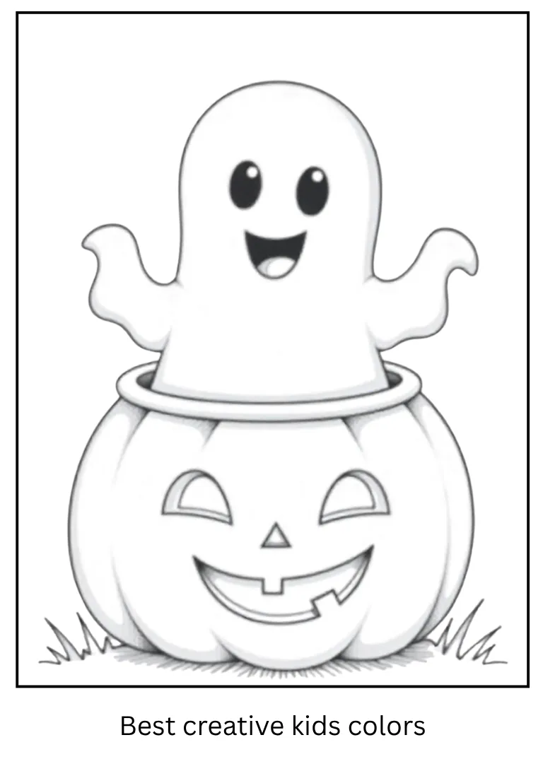 Silly Ghost with Pumpkin Halloween Printable
