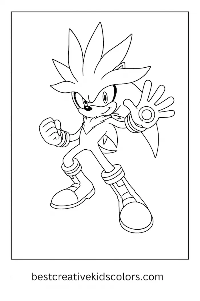 Silver The Hedgehog Easy Coloring Fun for Kids