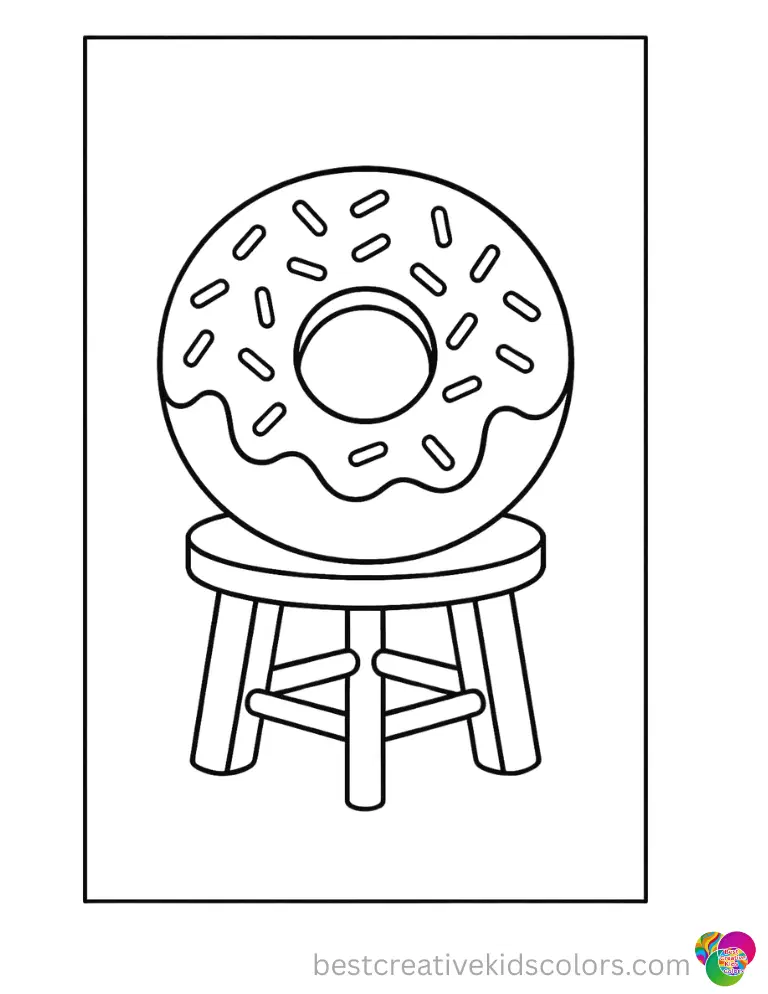 Simple Donut Coloring Page